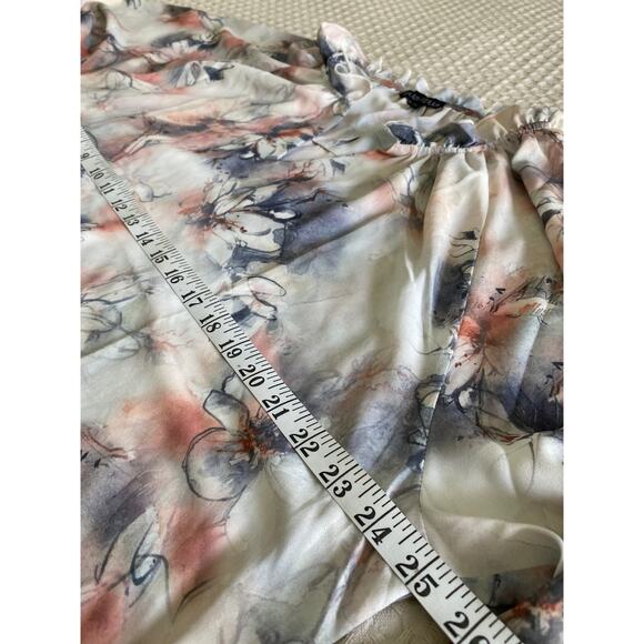 Bua Bua Floral Print V Neck Ruffle Long Sleeve Sheer Blouse Top Plus Size XXL - Picture 4 of 8